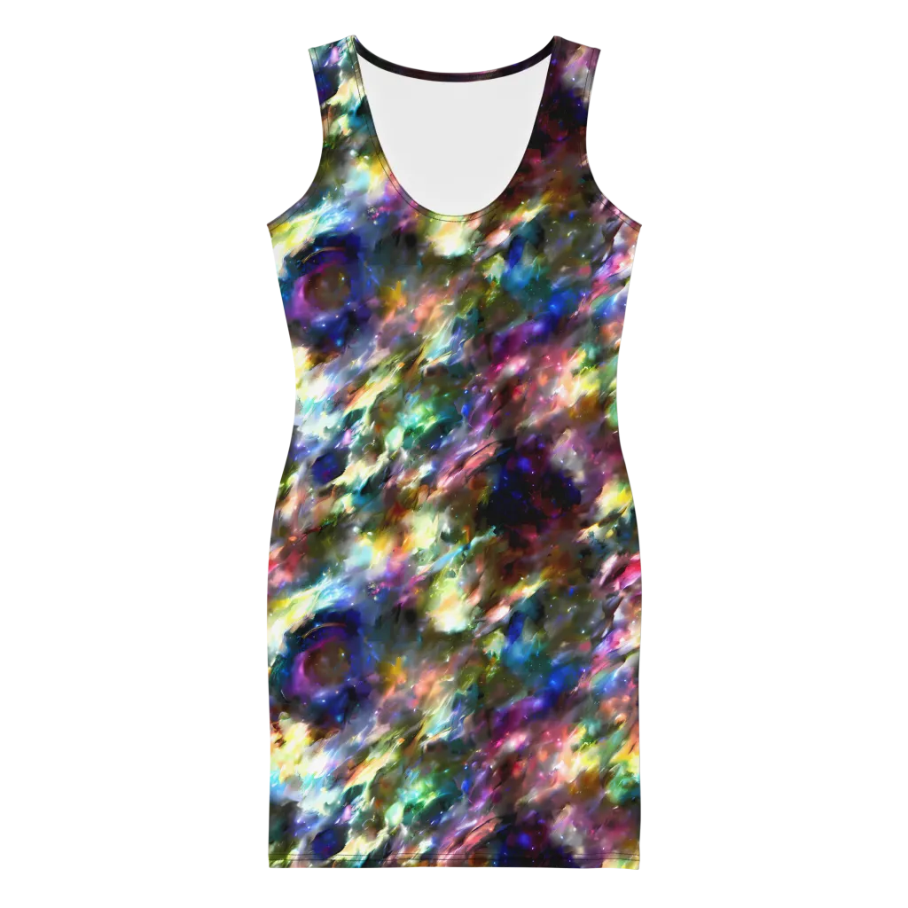 Emilia's Nebula on Bodycon Dress — Front