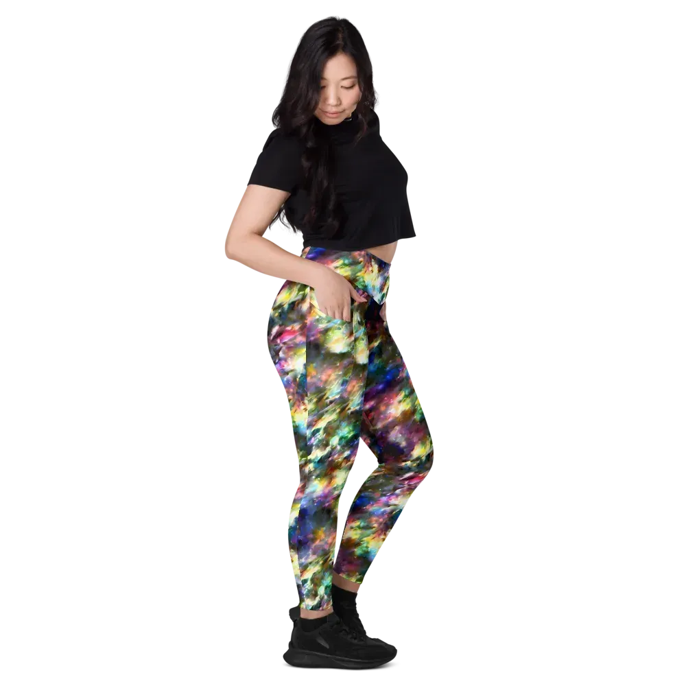 Emilia's Nebula on Leggings with Pockets — Right