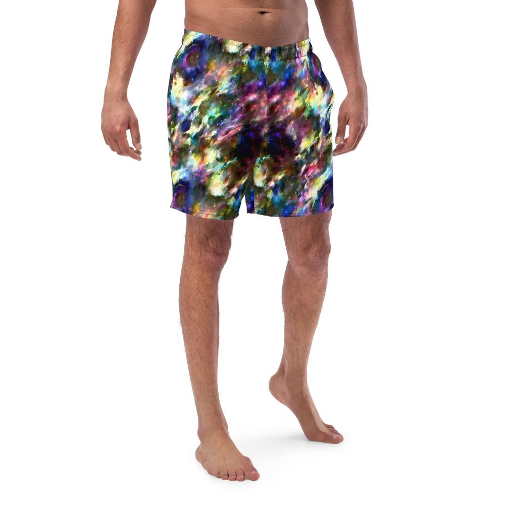 Emilia's Nebula on Swim Trunks — Front