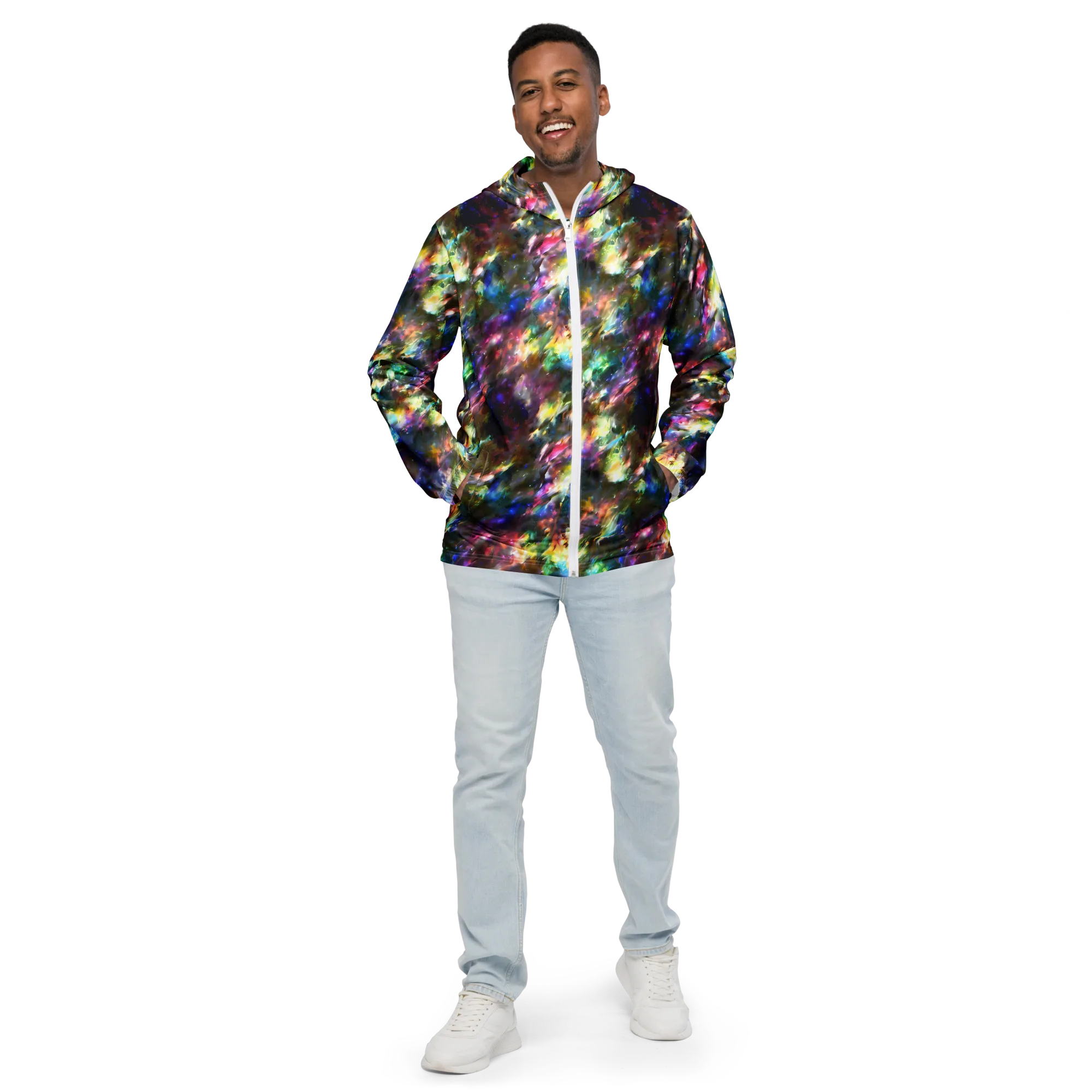 Emilia's Nebula on Men's Windbreaker — Front