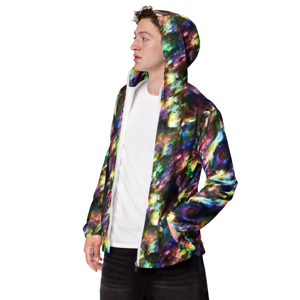 Emilia's Nebula on Men's Windbreaker — Left Front