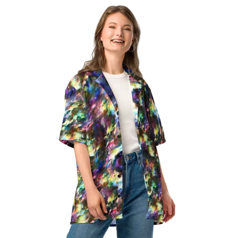Emilia's Nebula on Button Shirt — Front