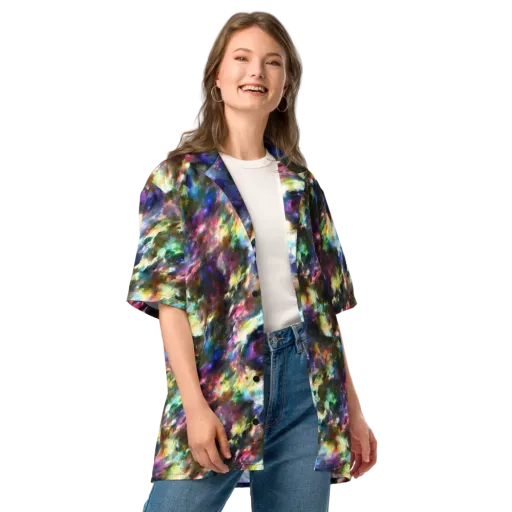 Emilia's Nebula on a Button Shirt