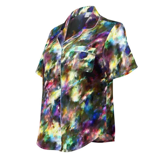 Emilia's Nebula on a Women's Short Sleeve Pajama Top