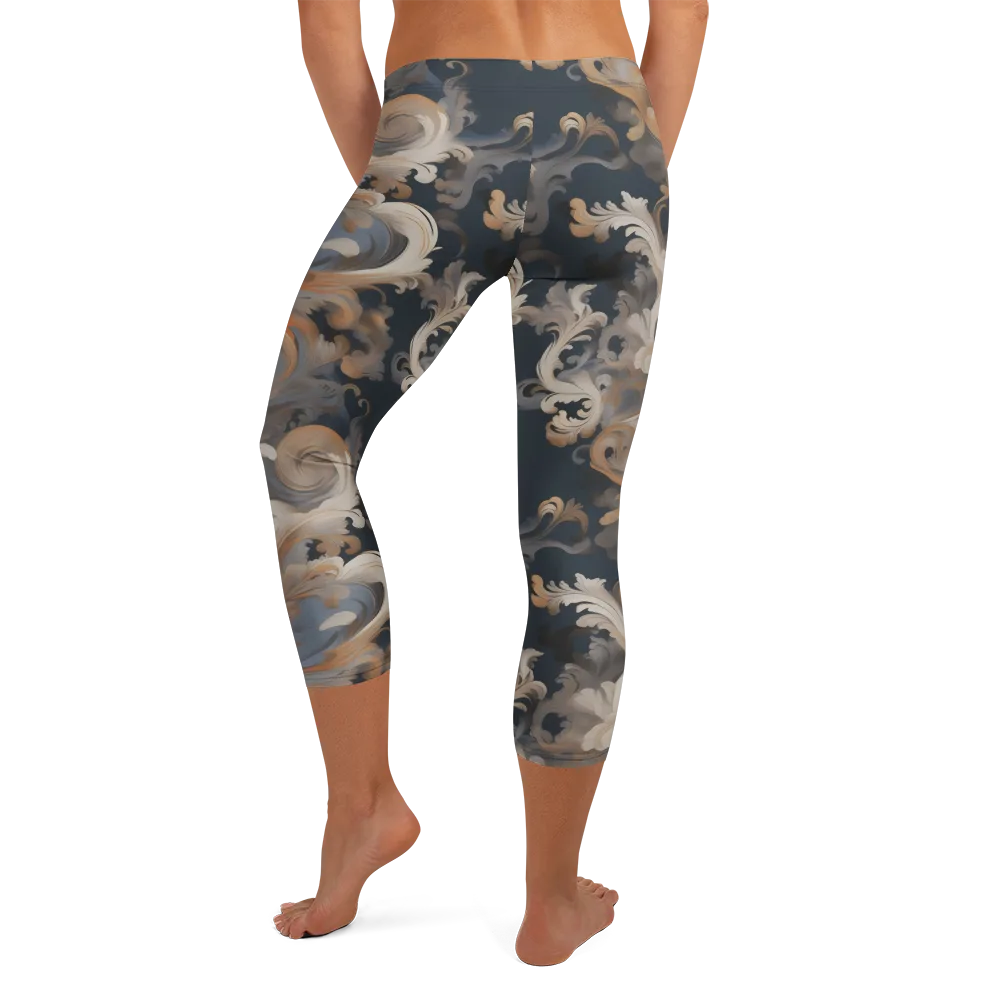 Baroque Drift on Capri Leggings — Back
