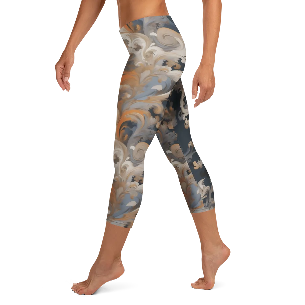 Baroque Drift on Capri Leggings — Left