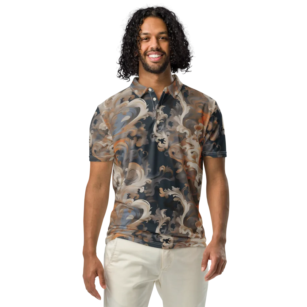 Baroque Drift on Men's Slim Fit Polo Shirt — Front