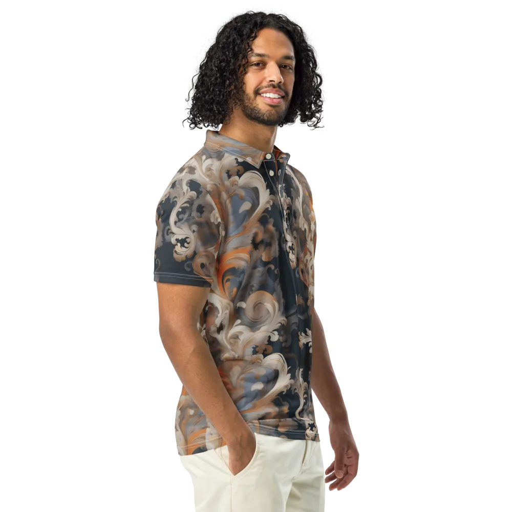 Baroque Drift on Men's Slim Fit Polo Shirt — Right Front