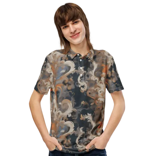 Baroque Drift on a Men's Slim Fit Polo Shirt