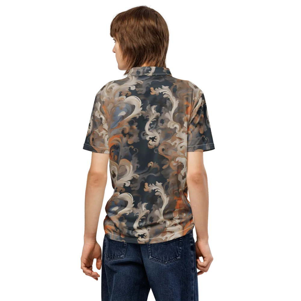 Baroque Drift on Men's Slim Fit Polo Shirt — Back
