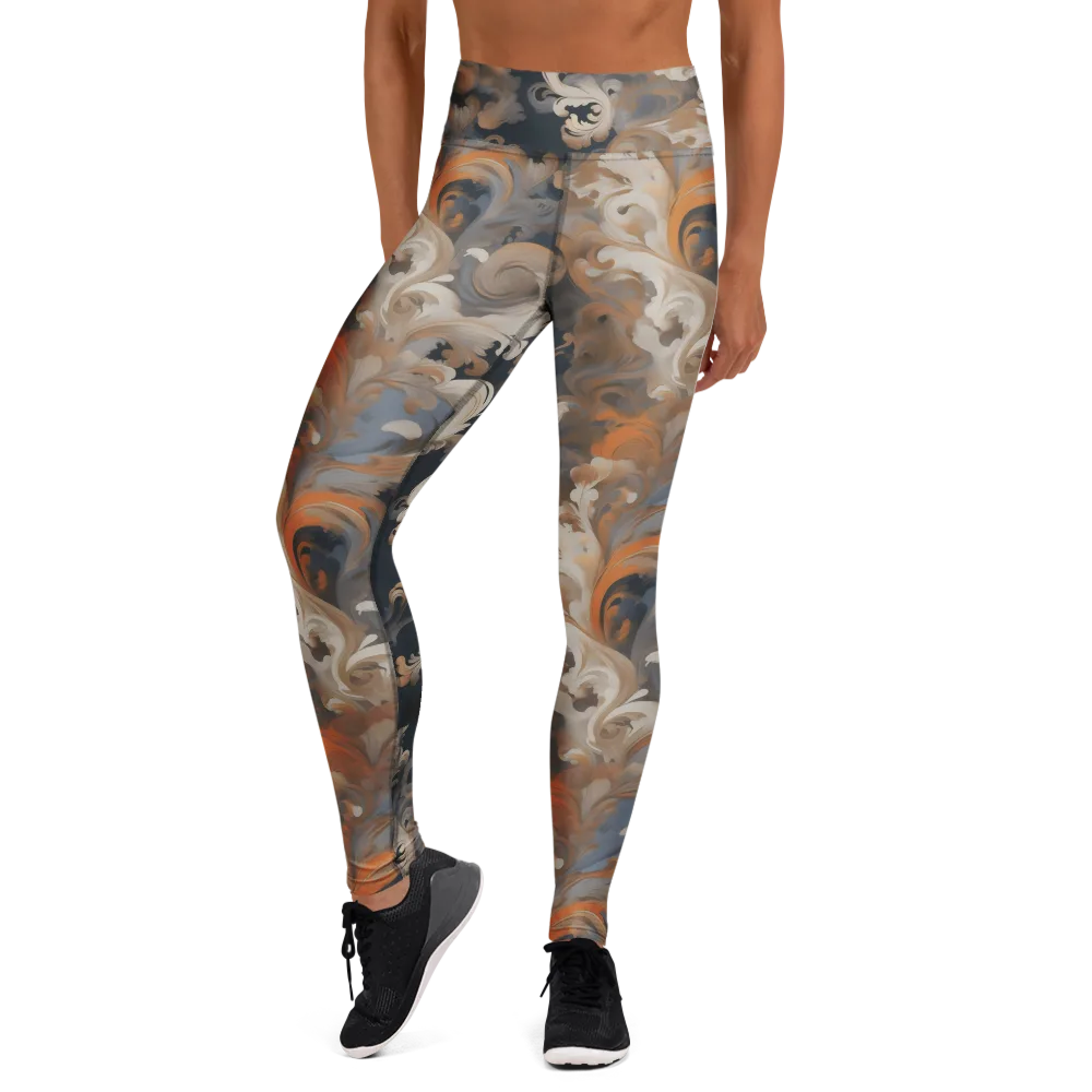 Baroque Drift on Yoga Leggings — Front
