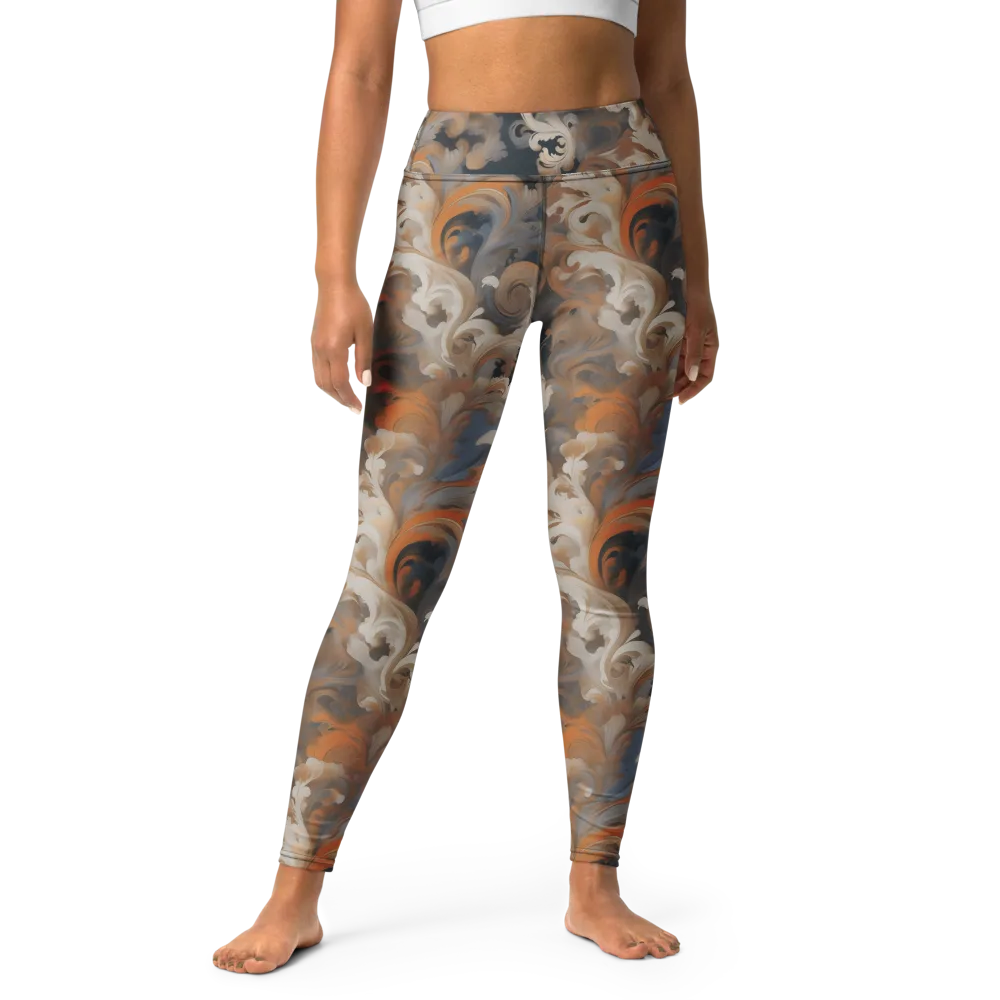 Baroque Drift on Yoga Leggings — Front