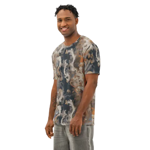 Baroque Drift on a Men's Cotton Crew Neck T-Shirt