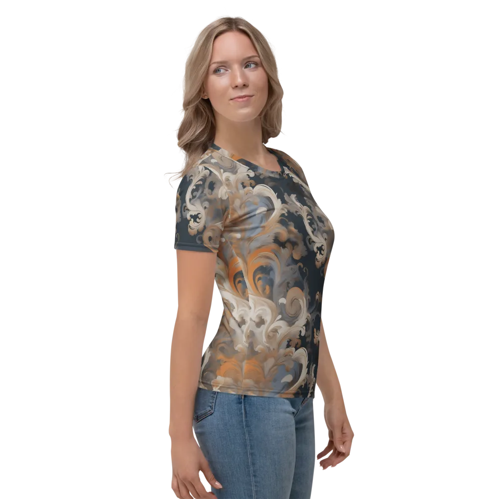 Baroque Drift on Women's Crew Neck T-Shirt — Right