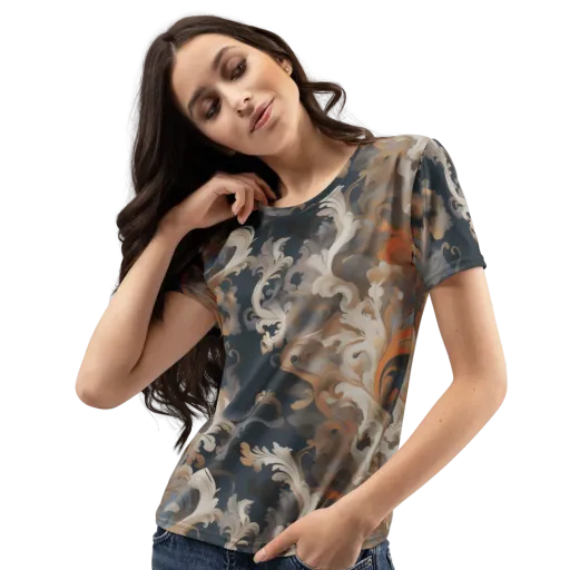 Baroque Drift on a Women's Crew Neck T-Shirt