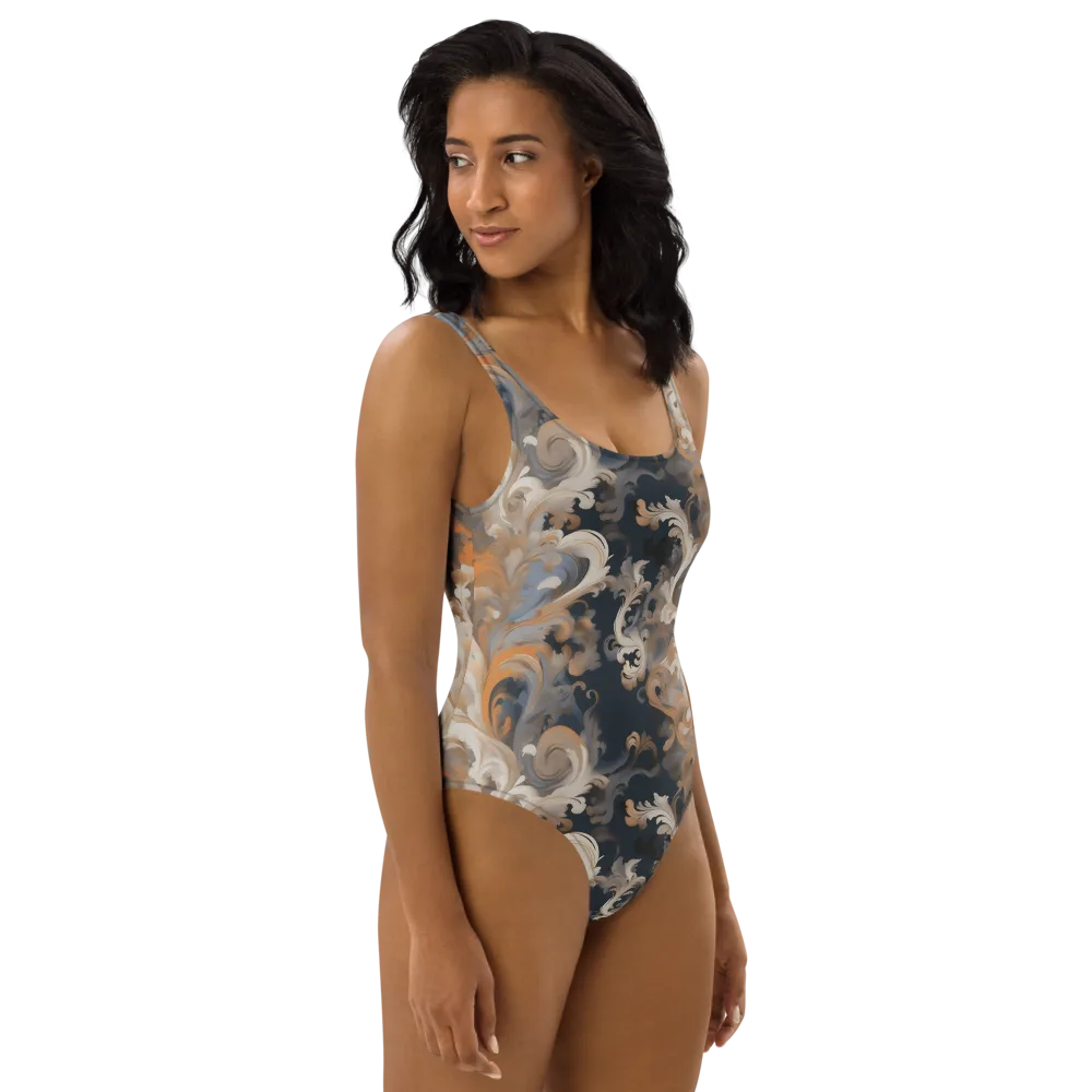 Baroque Drift on One-Piece Swimsuit — Right
