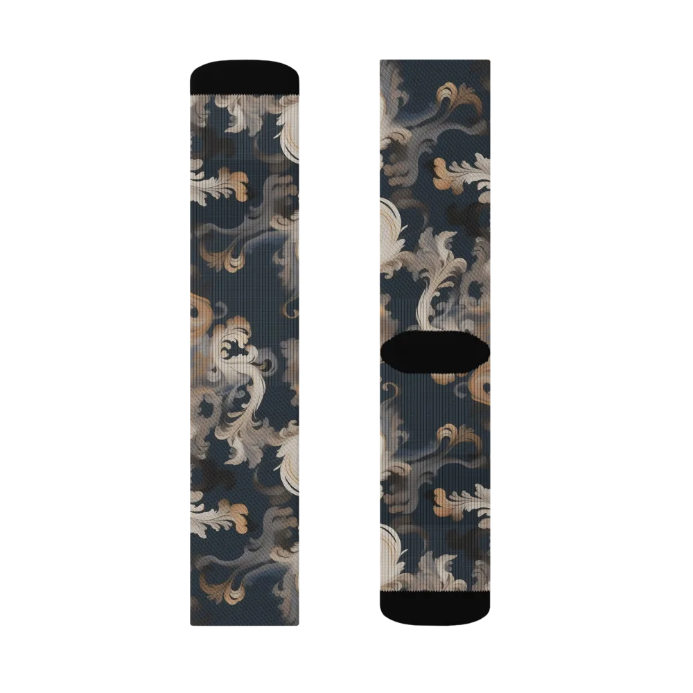 Baroque Drift on Socks — Left Sock