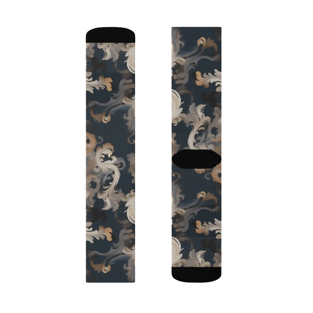 Baroque Drift on Socks — Right Sock