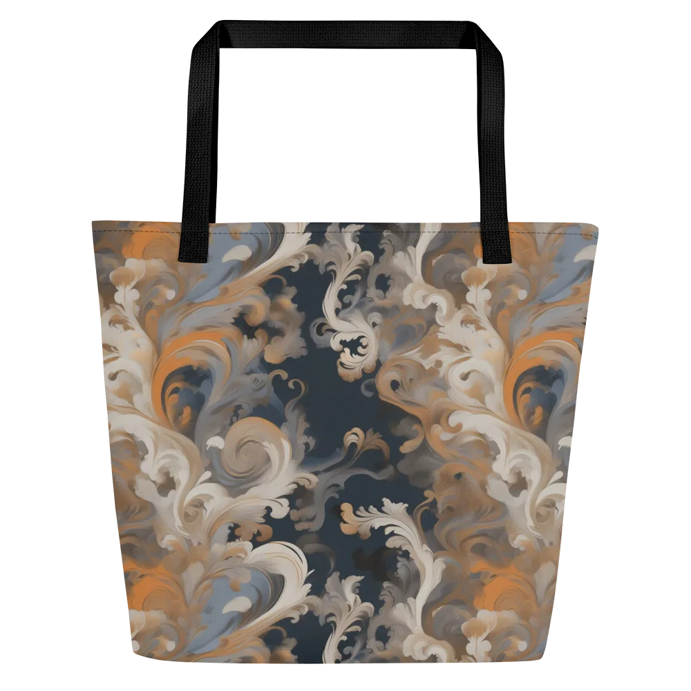 Baroque Drift on Large Tote Bag W/ Pocket — Front