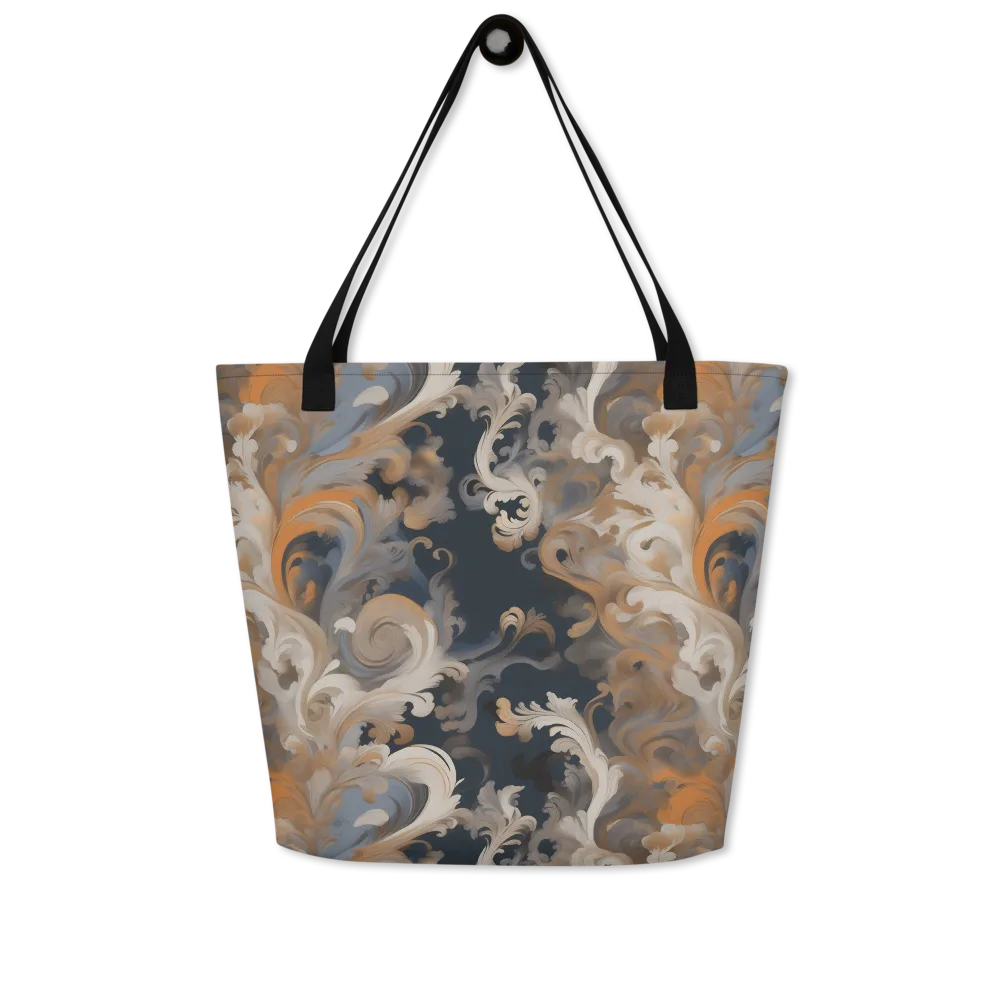 Baroque Drift on Large Tote Bag W/ Pocket — Front
