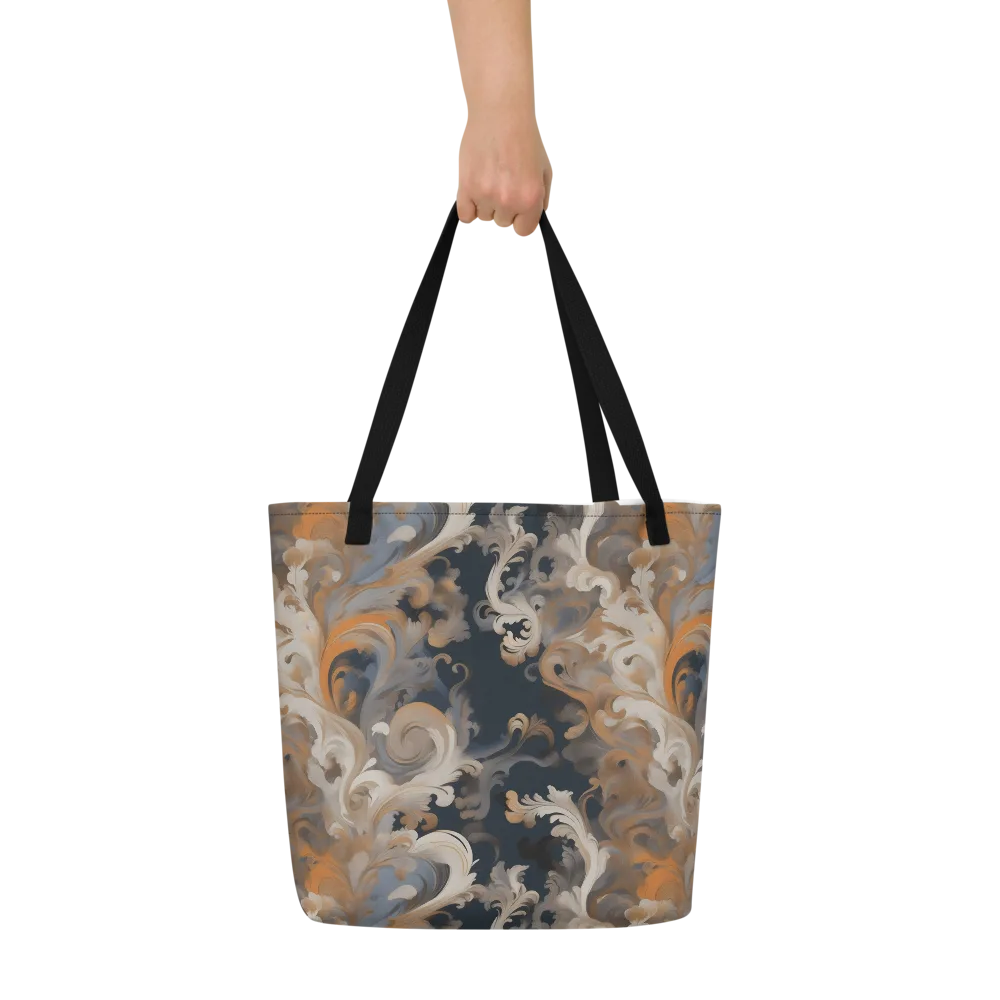 Baroque Drift on Large Tote Bag W/ Pocket — Front