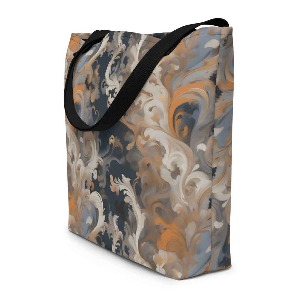 Baroque Drift on Large Tote Bag W/ Pocket — Front