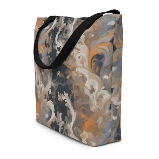 Baroque Drift on a Large Tote Bag W/ Pocket