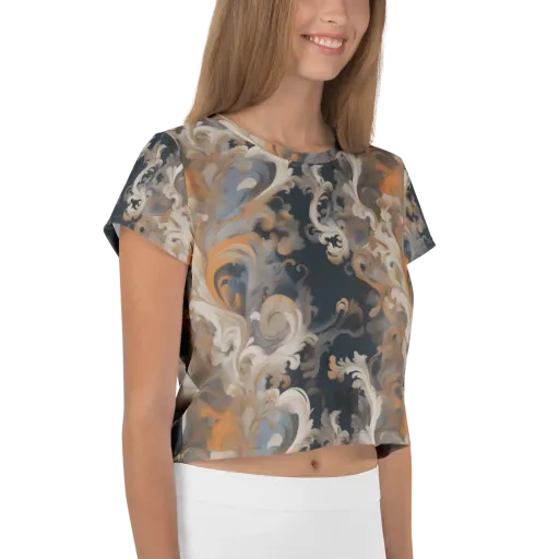 Baroque Drift on a Crop Tee