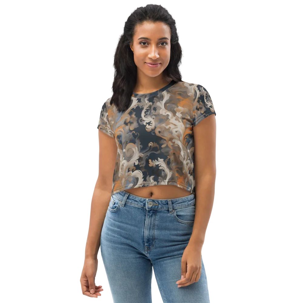 Baroque Drift on Crop Tee — Front
