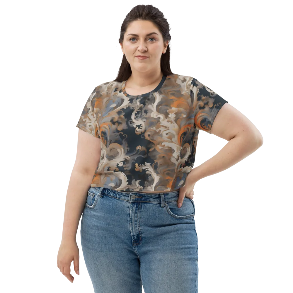Baroque Drift on Crop Tee — Front