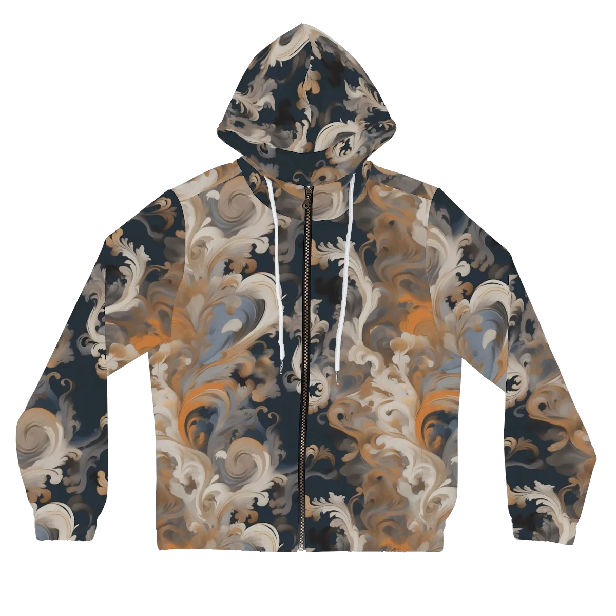 Baroque Drift on Women's Full-Zip Hoodie — Front