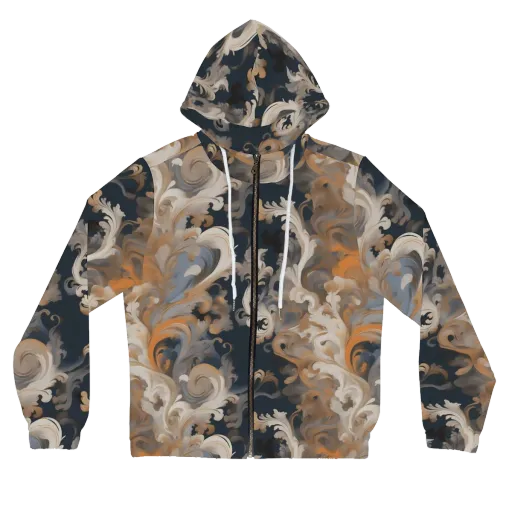 Baroque Drift on a Women's Full-Zip Hoodie