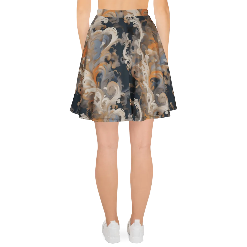 Baroque Drift on Skater Skirt — Back