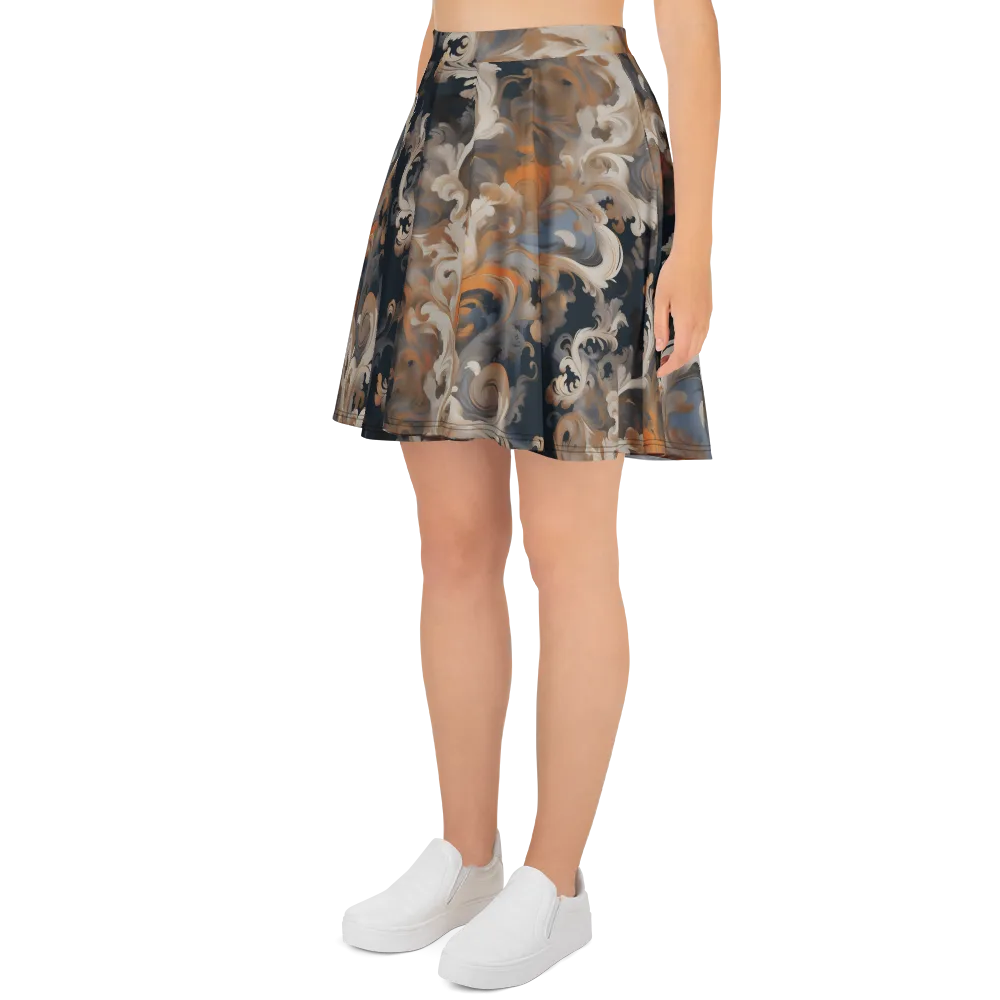 Baroque Drift on Skater Skirt — Left