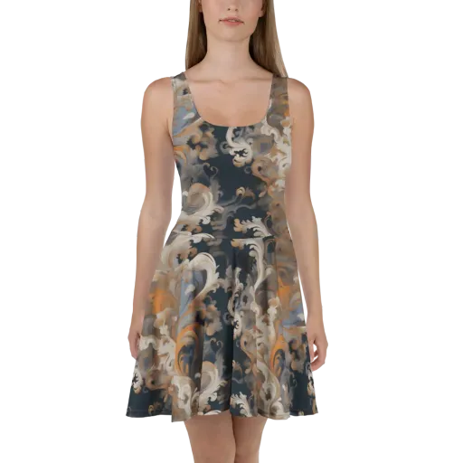 Baroque Drift on a Skater Dress