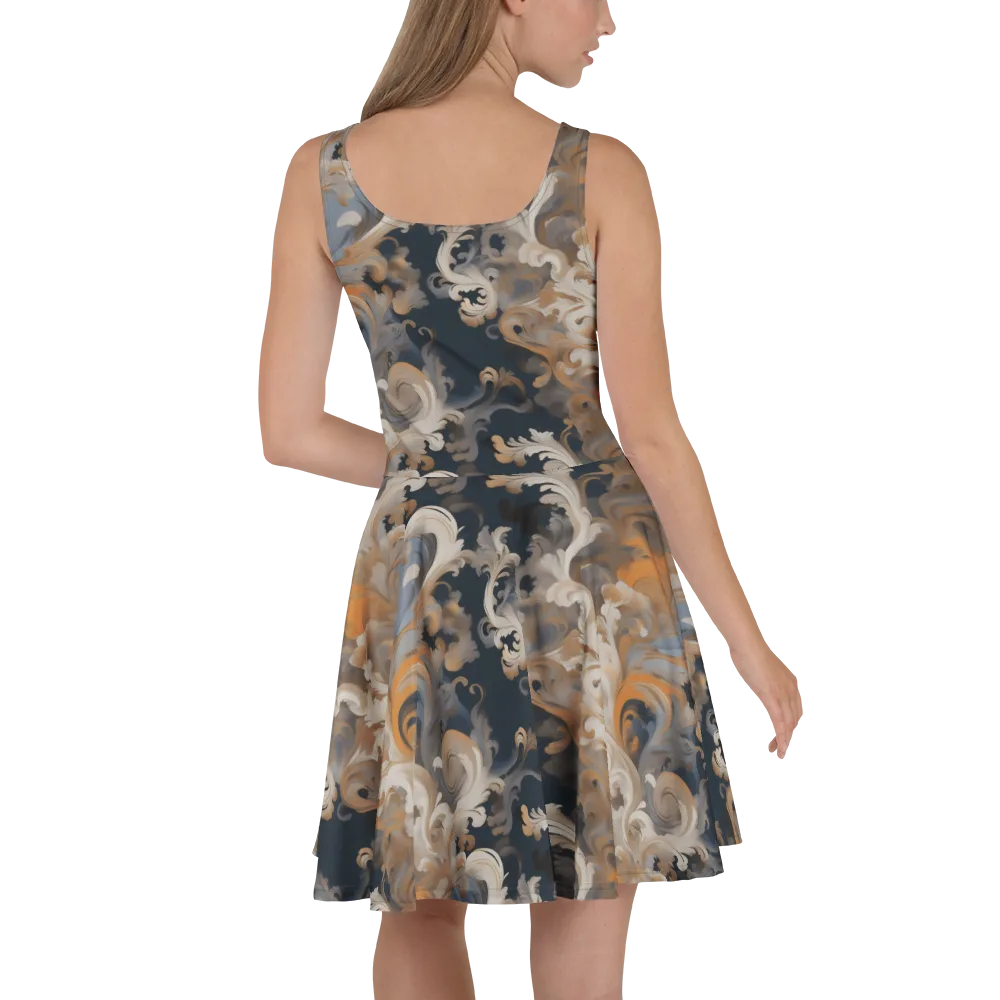 Baroque Drift on Skater Dress — Back
