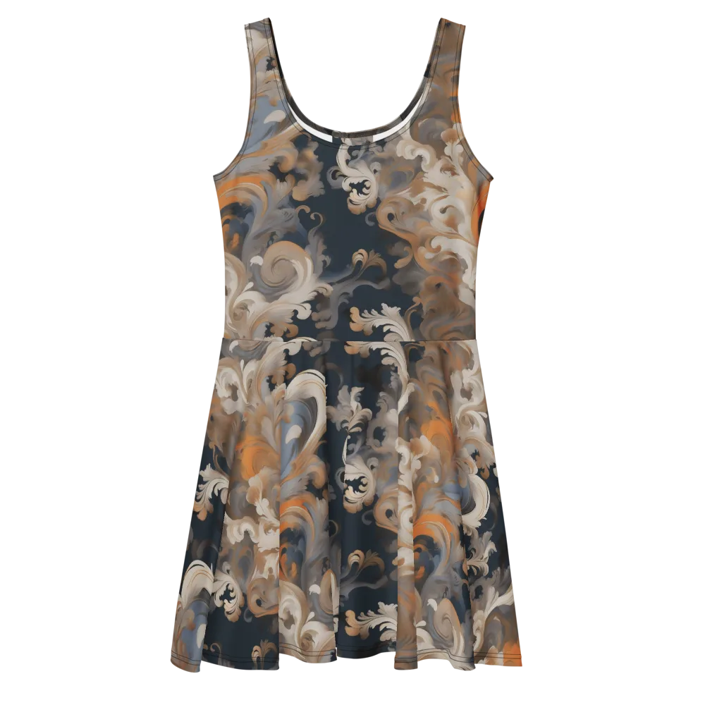 Baroque Drift on Skater Dress — Front