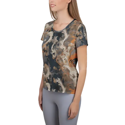 Baroque Drift on a Women's Athletic T-Shirt