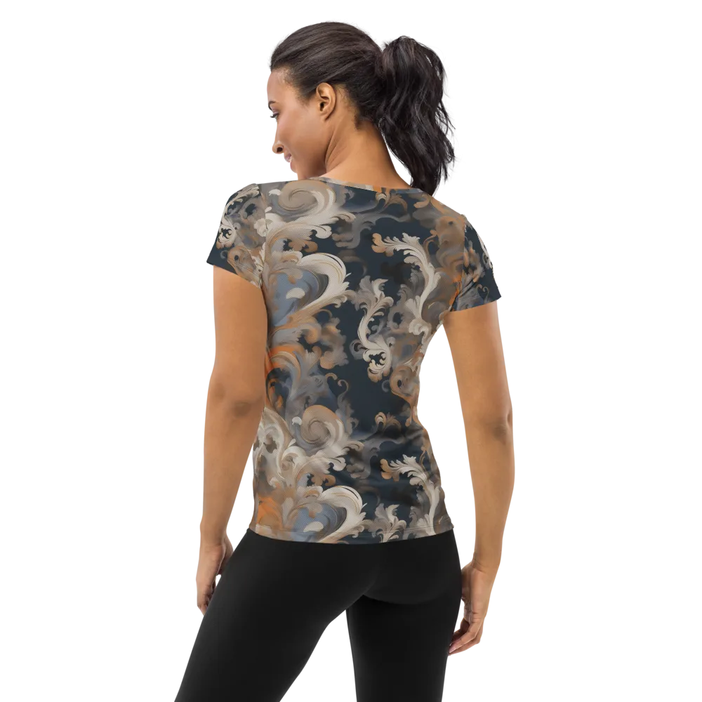 Baroque Drift on Women's Athletic T-Shirt — Back