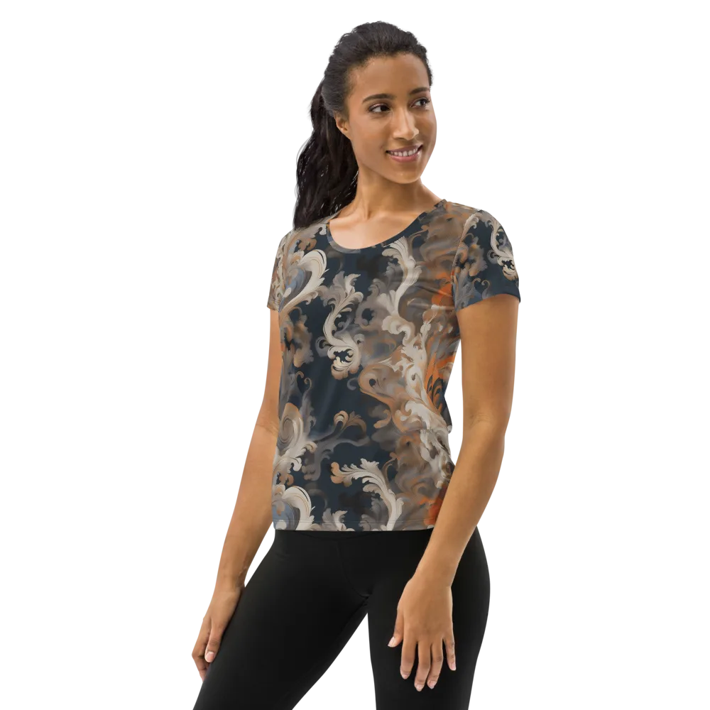 Baroque Drift on Women's Athletic T-Shirt — Left
