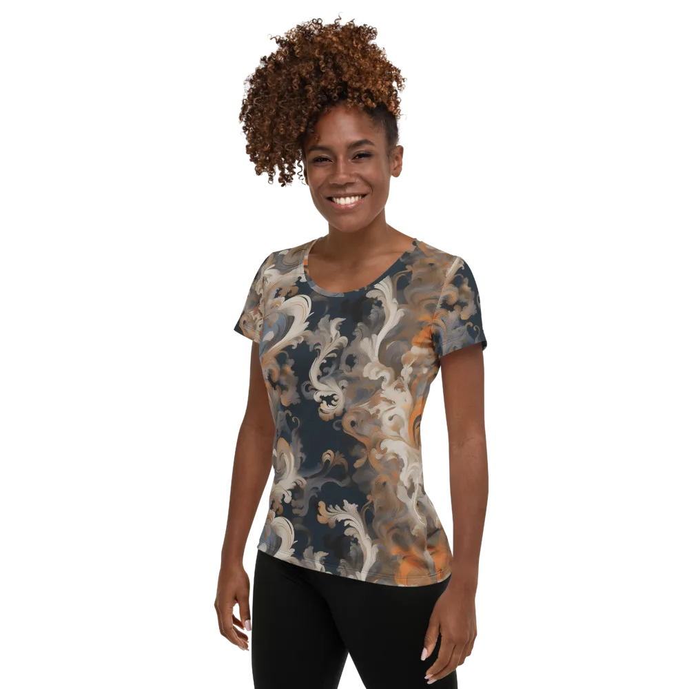 Baroque Drift on Women's Athletic T-Shirt — Left