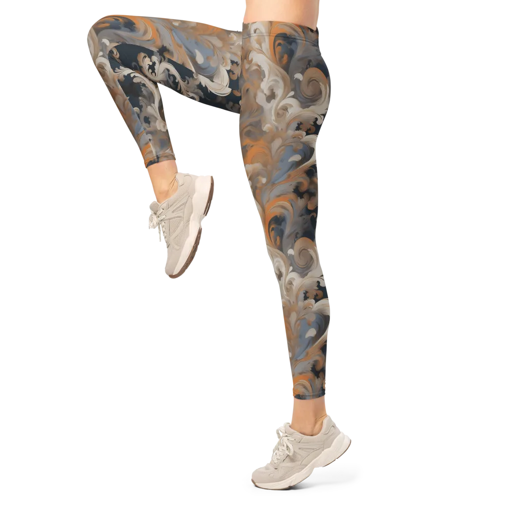 Baroque Drift on Leggings — Left