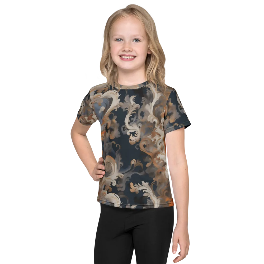 Baroque Drift on Kids Crew Neck T-Shirt — Front