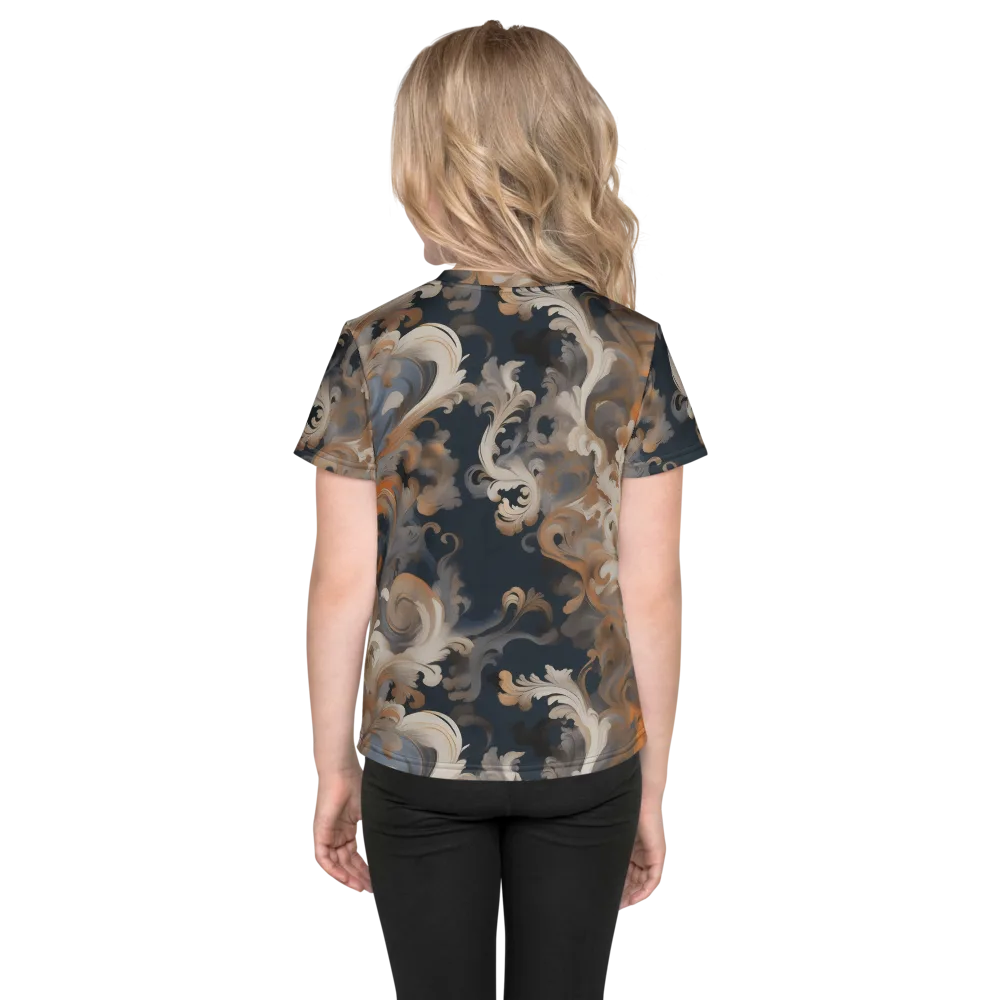 Baroque Drift on Kids Crew Neck T-Shirt — Back
