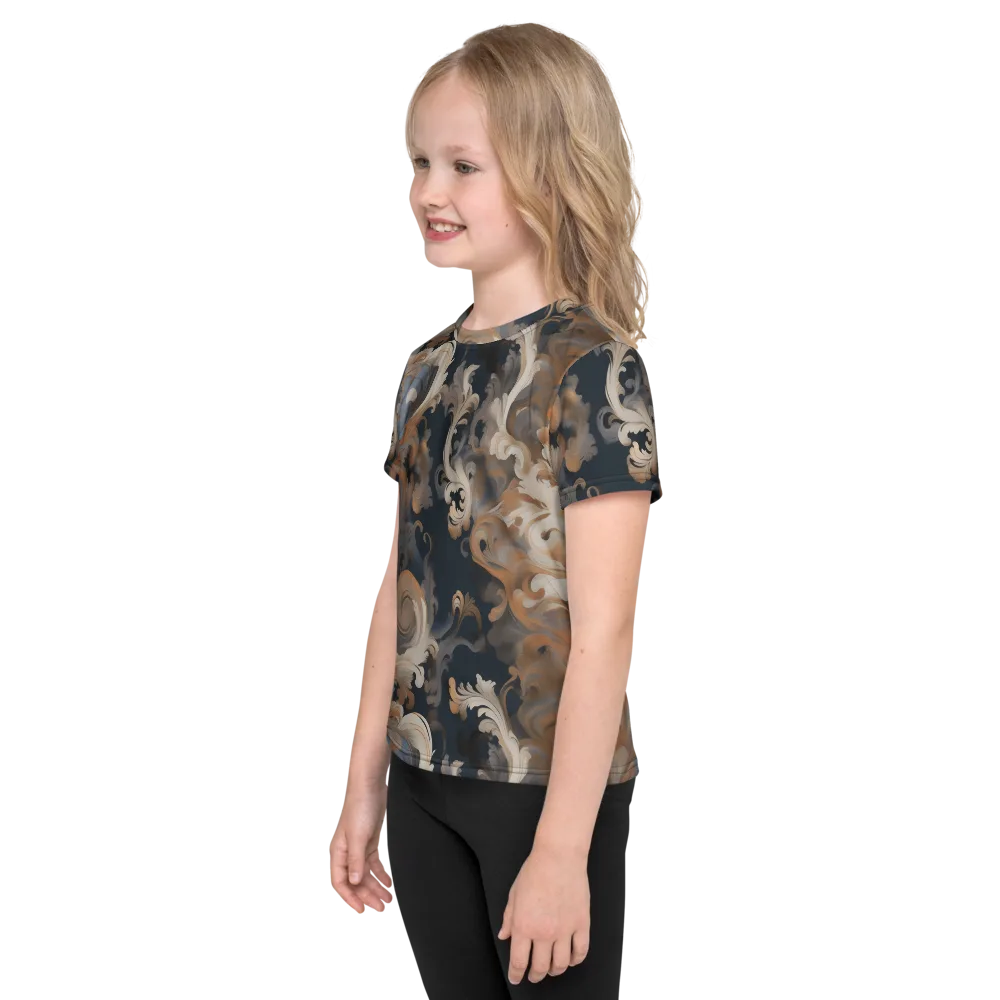 Baroque Drift on Kids Crew Neck T-Shirt — Left