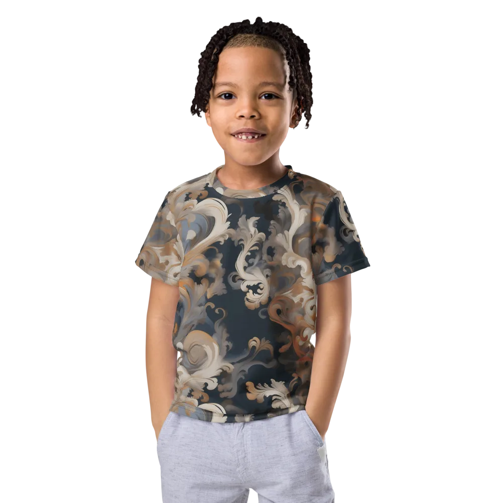 Baroque Drift on Kids Crew Neck T-Shirt — Front