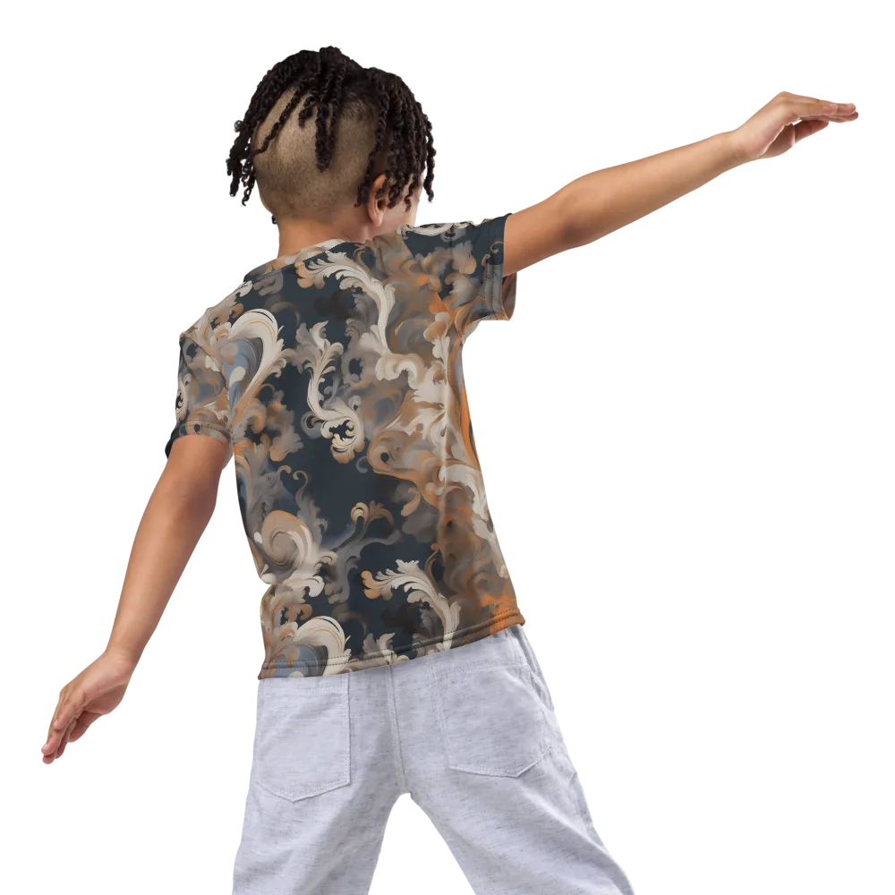 Baroque Drift on Kids Crew Neck T-Shirt — Back