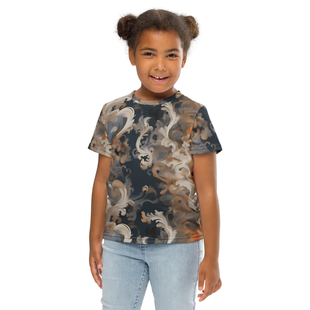 Baroque Drift on Kids Crew Neck T-Shirt — Front