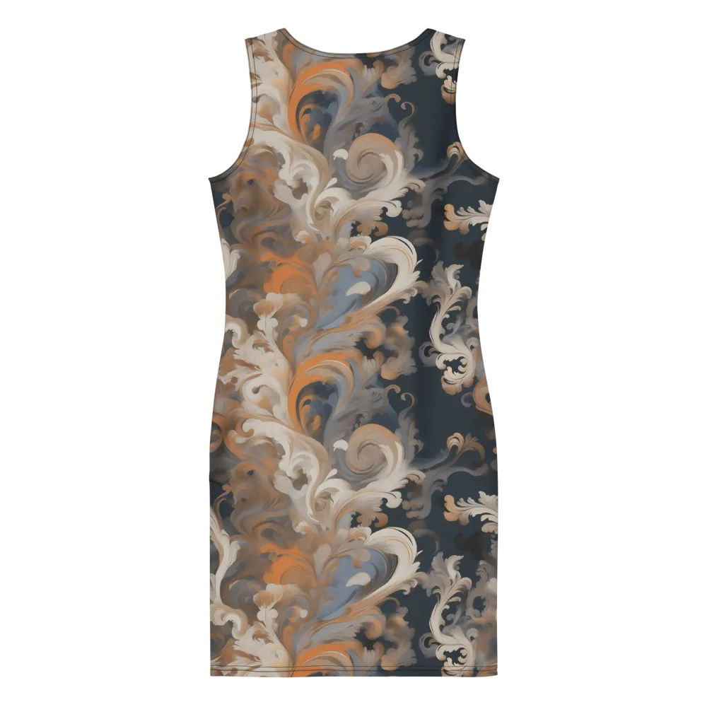 Baroque Drift on Bodycon Dress — Back