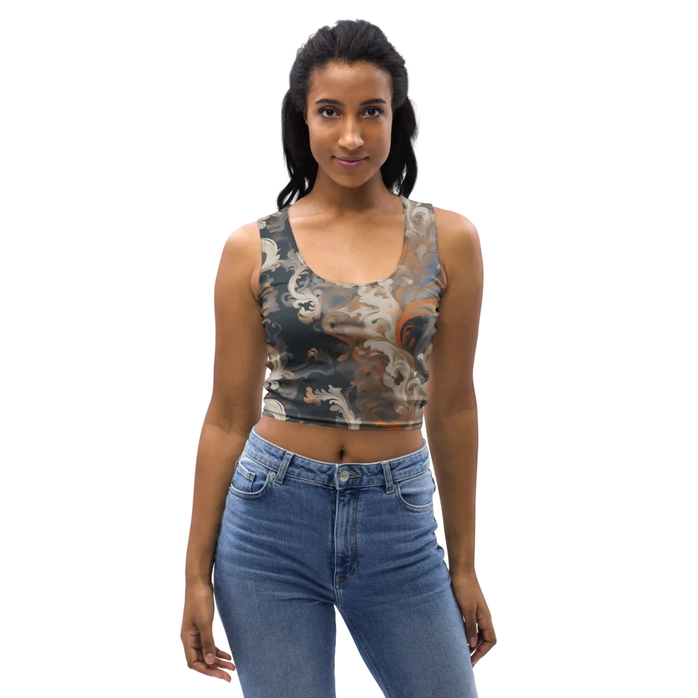Baroque Drift on Crop Top — Front